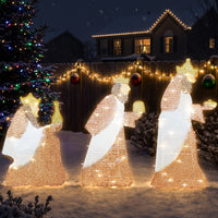 Tres Reyes Magos 2D en beige y marrón con 75 luces LED, vista 2
