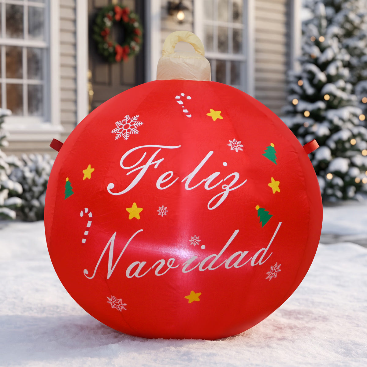 Inflable esfera Feliz Navidad 3 ft
