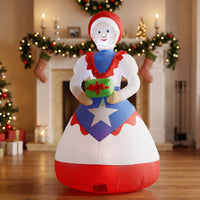 Inflable Sra. Claus boricua con regalo 5 ft, vista 4