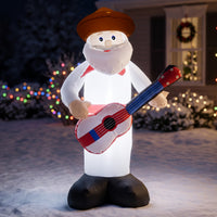 Inflable Santa boricua con guitarra 4 ft, vista 5