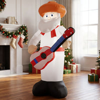 Inflable Santa boricua con guitarra 4 ft, vista 2