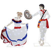 2D Latin couple dancing with 90 LED lights, 52" tall, view 4