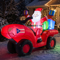 Inflable Santa en four track con bandera de Puerto Rico 6 ft de largo, vista 4
