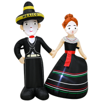 Inflable pareja de México en vestimenta típica 4.5 ft (2 piezas), vista 3