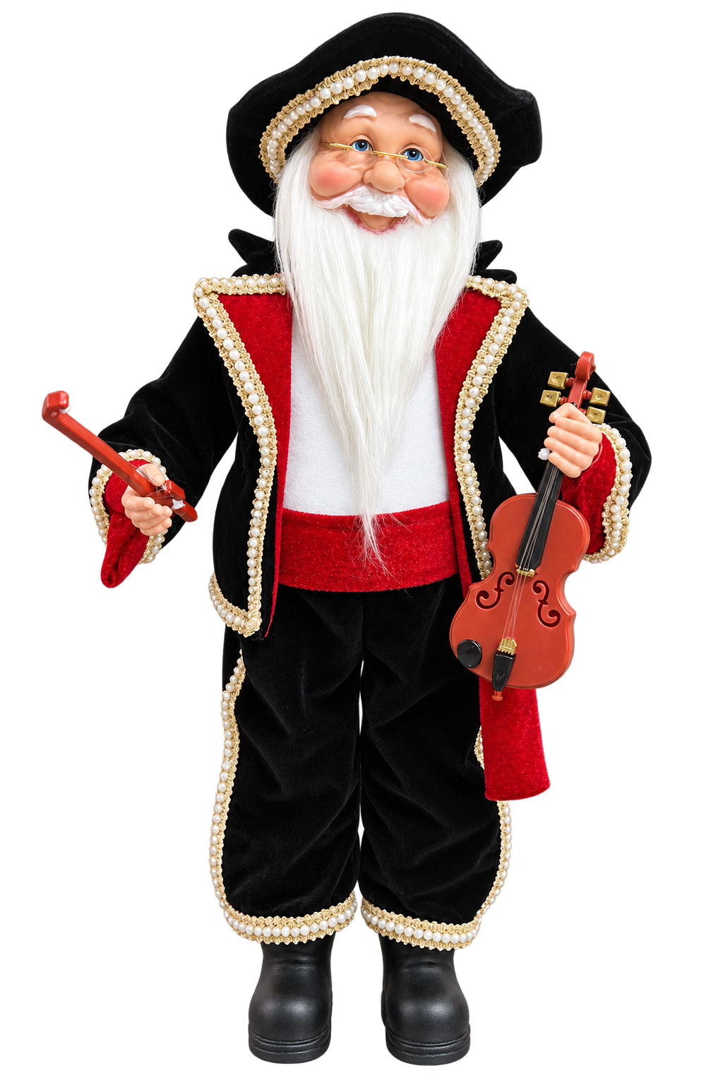 Figura de Santa mexicano con violín 16"