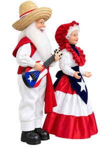 16" Puerto Rico Santa & Mrs. Claus Set (2 pieces), view 3