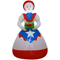 Inflable Sra. Claus boricua con regalo 5 ft, vista 3