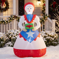 Inflable Sra. Claus boricua con regalo 5 ft, vista 1