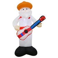 Inflable Santa boricua con guitarra 4 ft, vista 3