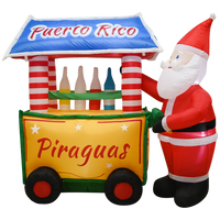 Inflable carro de piragua de Puerto Rico con Santa 6 ft de alto, vista 2