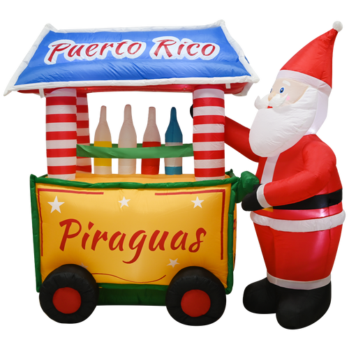 Inflable carro de piragua de Puerto Rico con Santa 6 ft de alto