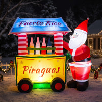 Inflable carro de piragua de Puerto Rico con Santa 6 ft de alto, vista 3