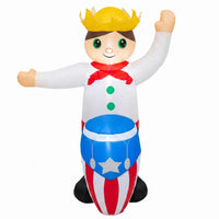 Inflable músico boricua con conga 4 ft, vista 3
