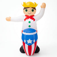 Inflable músico boricua con conga 4 ft, vista 4