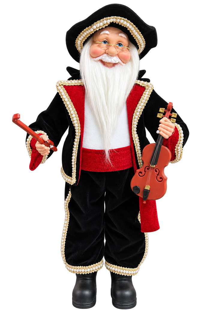 Figura de Santa mexicano con violín 16"