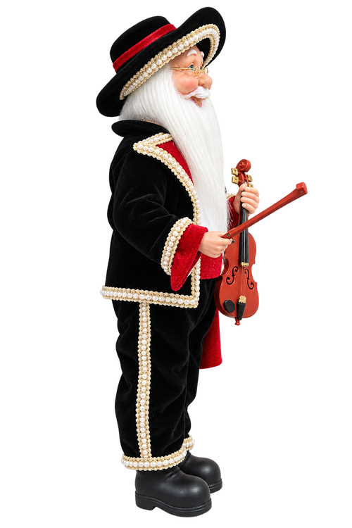 Figura de Santa mexicano con violín 16"